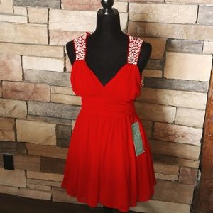 BE Smart sequined red Prom / Cocktail dress size 7